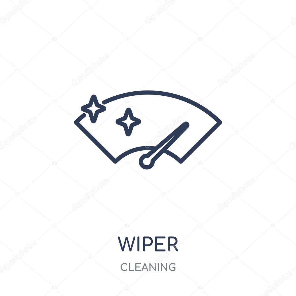 Wiper icon. Wiper linear symbol design from Cleaning collection. Simple outline element vector illustration on white background.