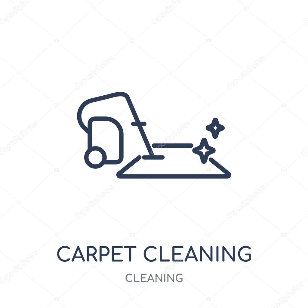 Carpet cleaning icon. Carpet cleaning linear symbol design from Cleaning collection. Simple outline element vector illustration on white background.