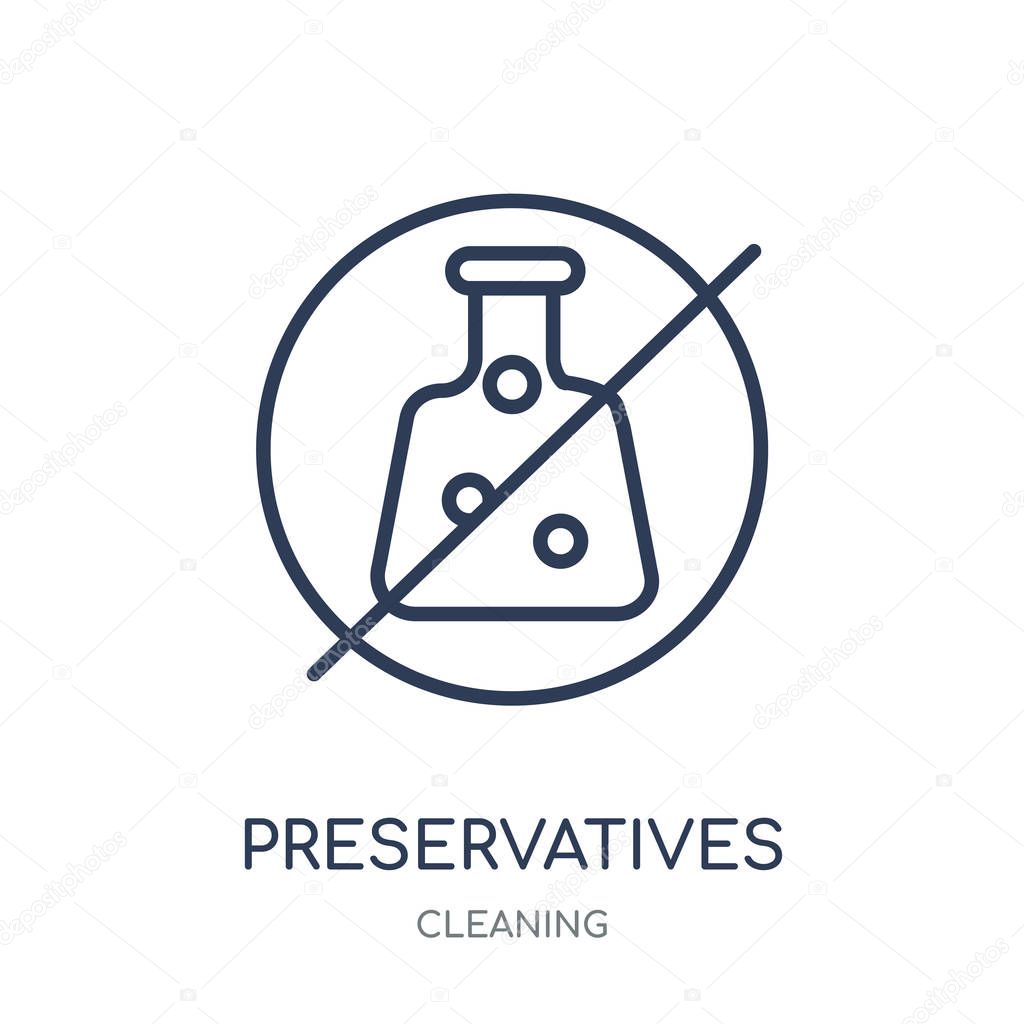 Preservatives icon. Preservatives linear symbol design from Cleaning collection. Simple outline element vector illustration on white background.