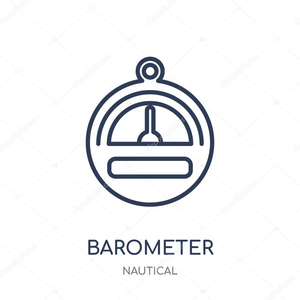 Barometer icon. Barometer linear symbol design from Nautical collection. Simple outline element vector illustration on white background.