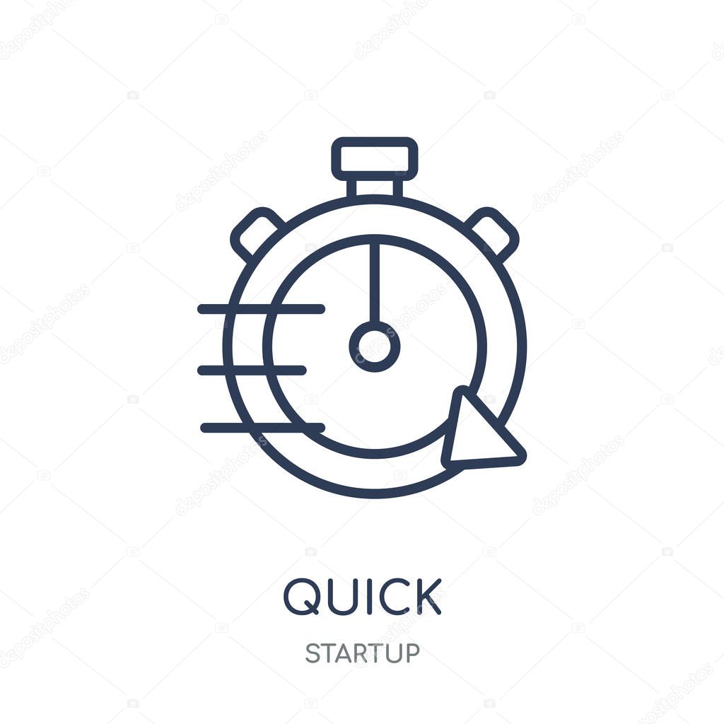 Quick icon. Quick linear symbol design from Startup collection. Simple outline element vector illustration on white background.