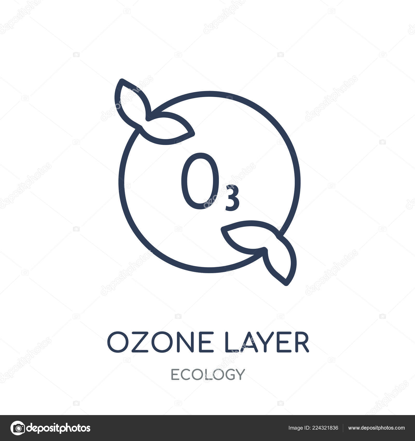Ozone Layer Icon Ozone Layer Linear Symbol Design Ecology Collection