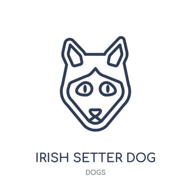İrlandalı kanepe köpek simgesi. İrlandalı kanepe köpek doğrusal sembolü tasarım köpekler koleksiyonundan. Beyaz arka plan üzerinde basit anahat öğesi vektör çizim.