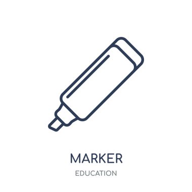 İşareti simgesi. Marker doğrusal sembolü tasarım eğitim Collection.