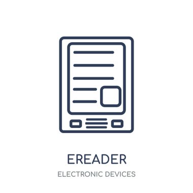 EReader simgesi. Elektronik cihazlar koleksiyonundan eReader doğrusal sembolü tasarım.