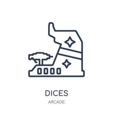 Dices simgesi. Dices doğrusal sembolü tasarım Arcade Collection.