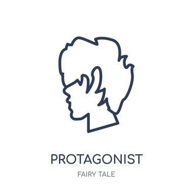 kahramanı simgesi. kahramanı doğrusal sembolü tasarım masal koleksiyonundan. Beyaz arka plan üzerinde basit anahat öğesi vektör çizim.