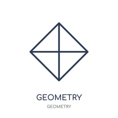 Geometri simgesi. Geometri doğrusal sembolü tasarım geometri koleksiyonundan. Beyaz arka plan üzerinde basit anahat öğesi vektör çizim.