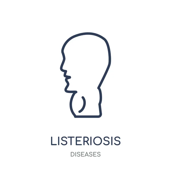 Icono Listeriosis Listeriosis Diseño Símbolo Lineal Colección Enfermedades Esquema Simple — Vector de stock