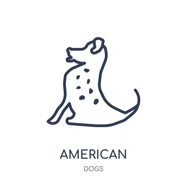 Americký Leopard Hound Dog Ikona Americký Leopardí Pes Pes Lineární — Stockový vektor