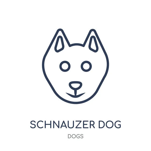 Schnauzer Dog Icon Schnauzer Dog Linear Symbol Design Dogs Collection — Stock Vector