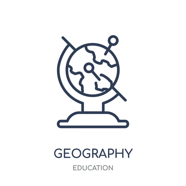 Icono Geografía Diseño Símbolos Lineales Geográficos Colección Education — Vector de stock