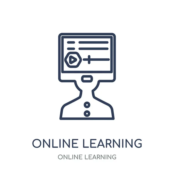 Ikona Learning Online Učení Lineární Symbol Design Online Učení Kolekce — Stockový vektor
