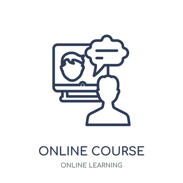 Online Course Icon Online Course Linear Symbol Design Online Learning — Stock Vector