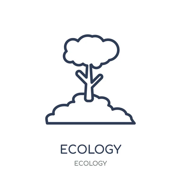 Ecologie Pictogram Ecologie Lineaire Symbool Ontwerp Uit Ecologie Collectie Eenvoudig — Stockvector