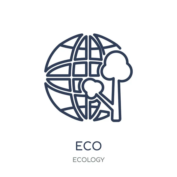Eco Ikona Eco Lineární Symbol Designu Kolekce Ekologie Jednoduchý Přehled — Stockový vektor