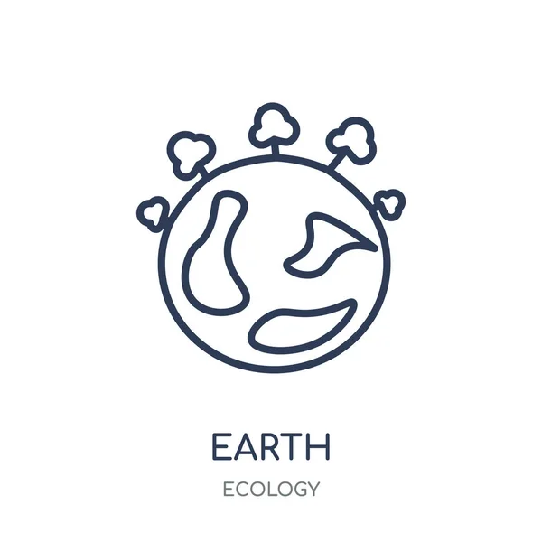 Ikonę Zielonej Ziemi Zielony Ziemia Projekt Symbol Liniowy Kolekcji Ekologia — Wektor stockowy
