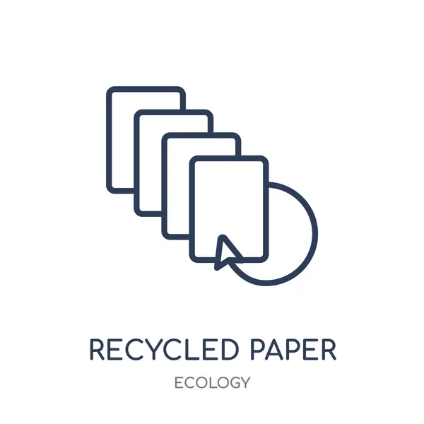 Ikona Papieru Recyklingu Recyklingu Papieru Projekt Symbol Liniowy Kolekcji Ekologia — Wektor stockowy