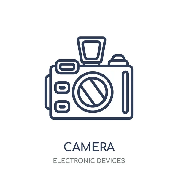 Значок Камеры Линейный Дизайн Камеры Коллекции Электронных Устройств — стоковый вектор