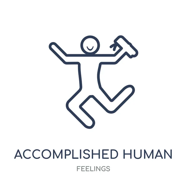 Icono Humano Consumado Diseño Símbolo Lineal Humano Logrado Colección Feelings — Vector de stock