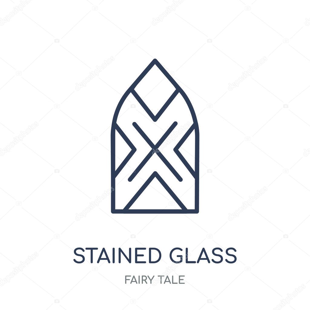 Stained glass icon. Stained glass linear symbol design from Fairy tale collection. Simple outline element vector illustration on white background.