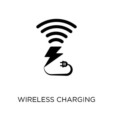 Kablosuz şarj simgesi. Kablosuz simgesi tasarım gelecek teknoloji koleksiyonundan şarj.