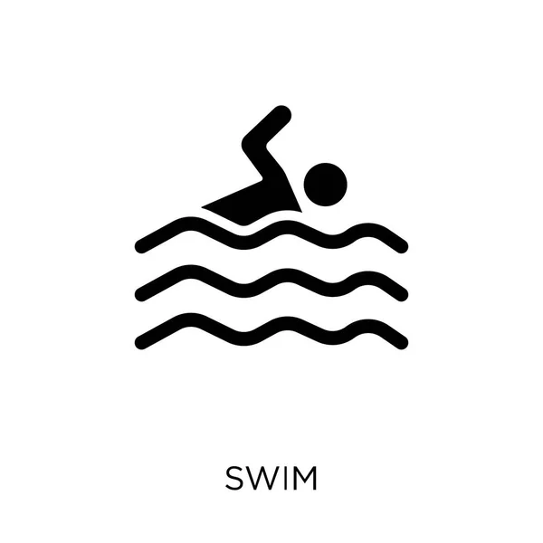 Icono Natación Diseño Símbolo Natación Colección Gym Fitness Ilustración Simple — Archivo Imágenes Vectoriales