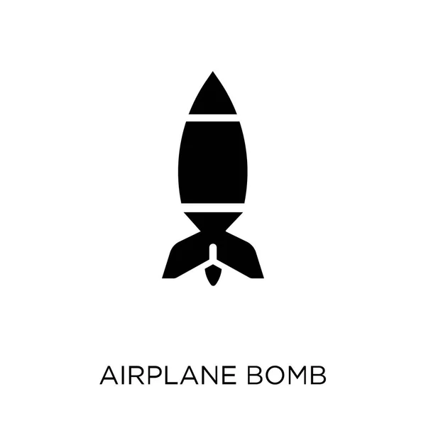 飛行機の爆弾のアイコン 軍コレクションから飛行機爆弾シンボル デザイン — ストックベクタ