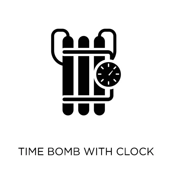 Bombe Retardement Avec Icône Horloge Bombe Retardement Avec Conception Symbole — Image vectorielle