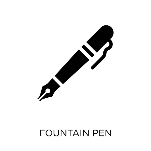 Fountain Pen Icon Fountain Pen Symbol Design Education Collection — Stock Vector