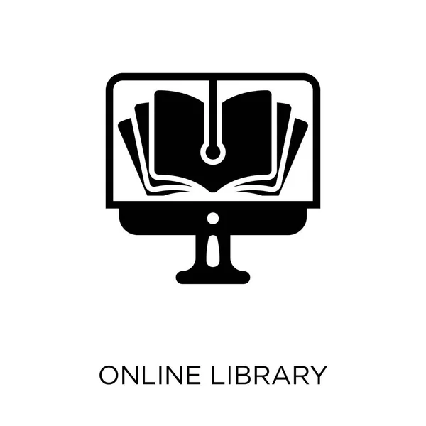 在线库图标 从教育馆藏中的在线图书馆符号设计 — 图库矢量图片