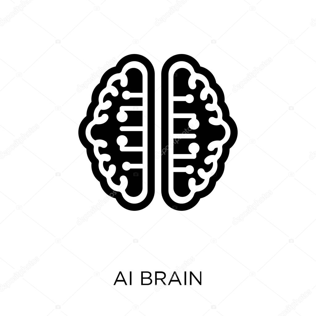 ai Brain icon. ai Brain symbol design from Artificial Intellegence collection.