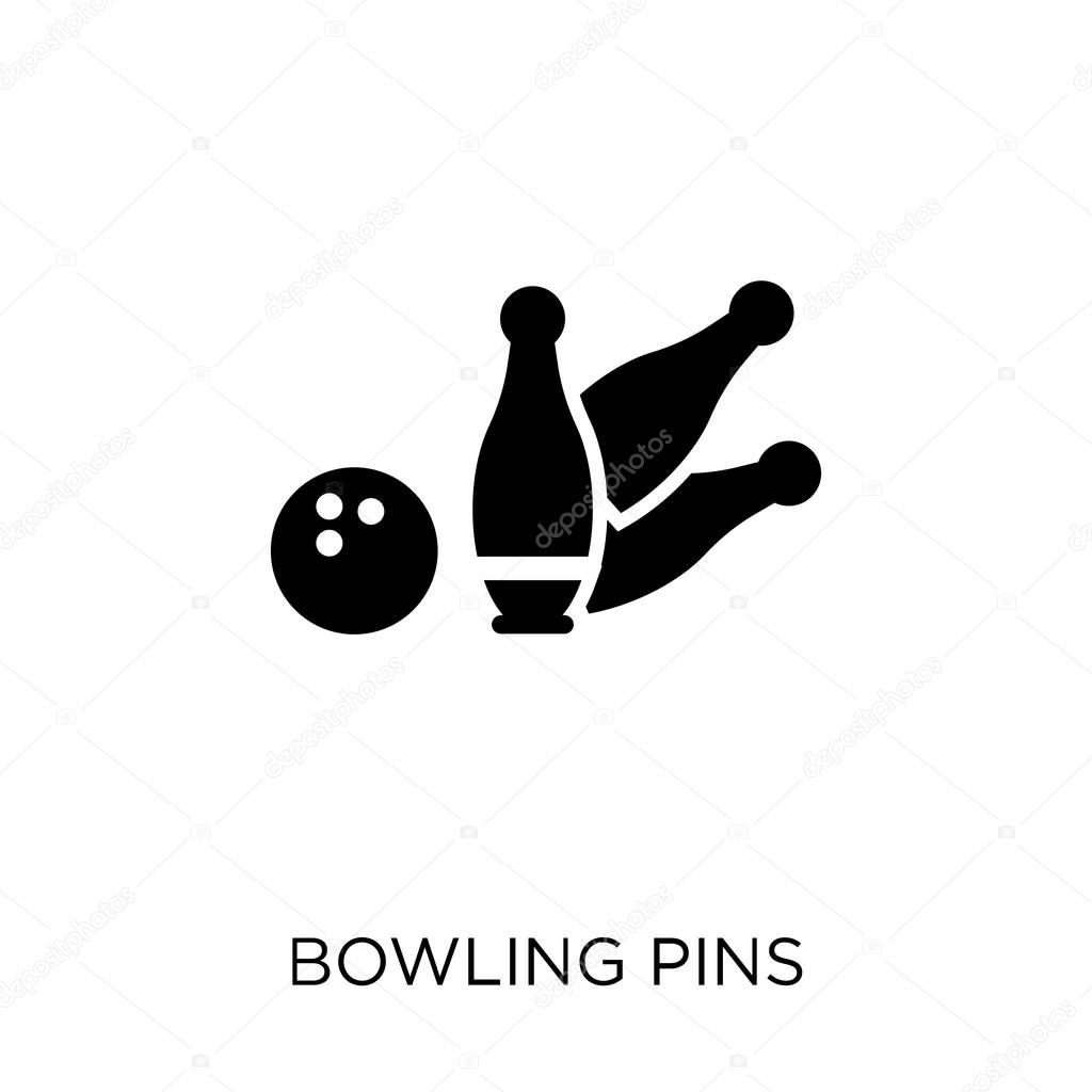 Bowling pins icon. Bowling pins symbol design from Arcade collection.