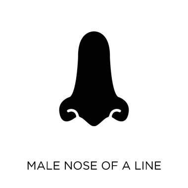 Erkek burun hattı ikon. Bir satırı simgesi tasarım erkek burun insan vücut parçaları Collection.