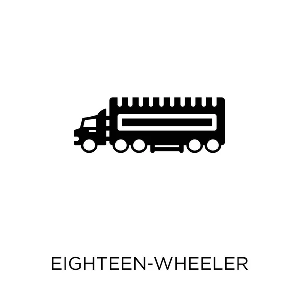 Eighteen Wheeler Icon Eighteen Wheeler Symbol Design Transportation Collection — Stock Vector