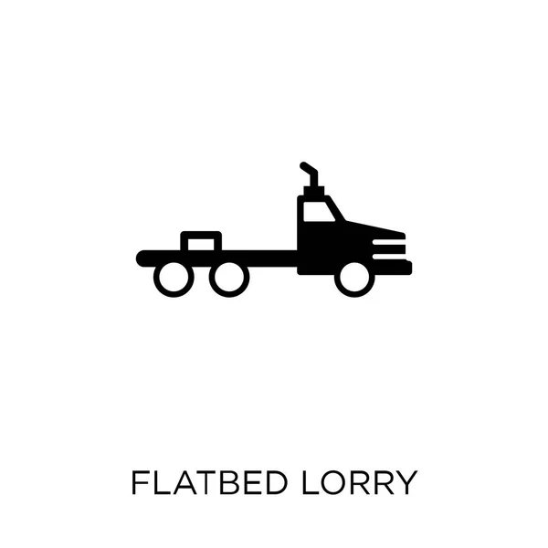 Flatbed Vrachtwagen Pictogram Flatbed Vrachtwagen Symbool Ontwerp Uit Vervoer Collectie — Stockvector