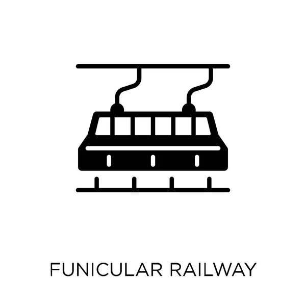 Ícone Funicular Ferroviário Projeto Símbolo Funicular Ferroviário Coleção Transporte — Vetor de Stock