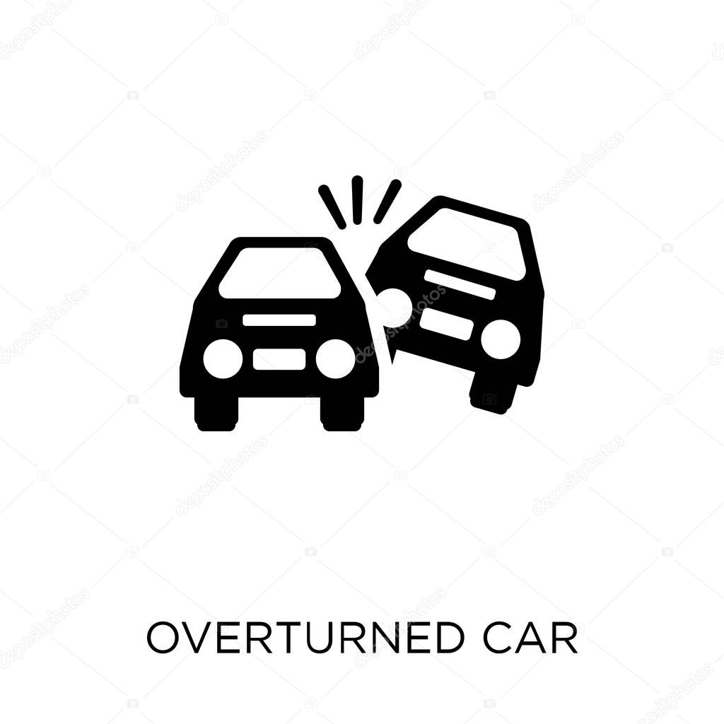Overturned car icon. Overturned car symbol design from Insurance collection.
