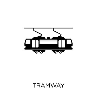 Tramvay simgesi. Tramvay sembolü tasarım ulaşım Collection.