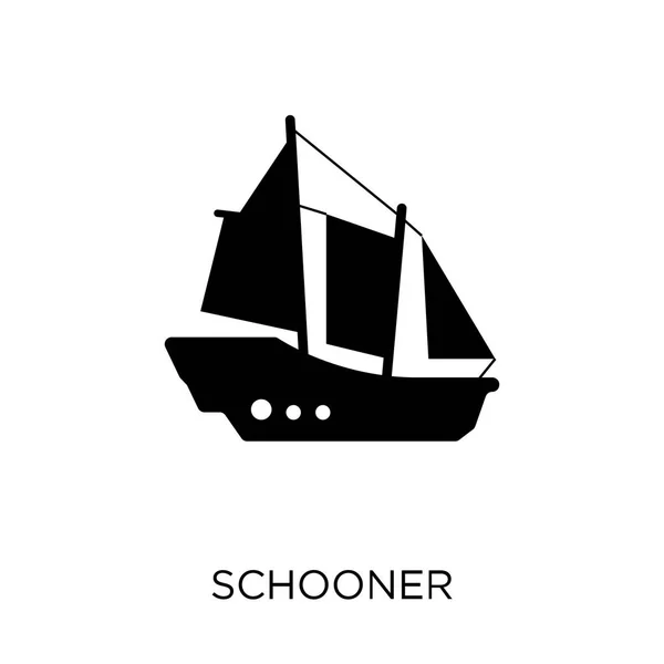 Schooner Simgesi Schooner Sembolü Tasarım Ulaşım Collection — Stok Vektör