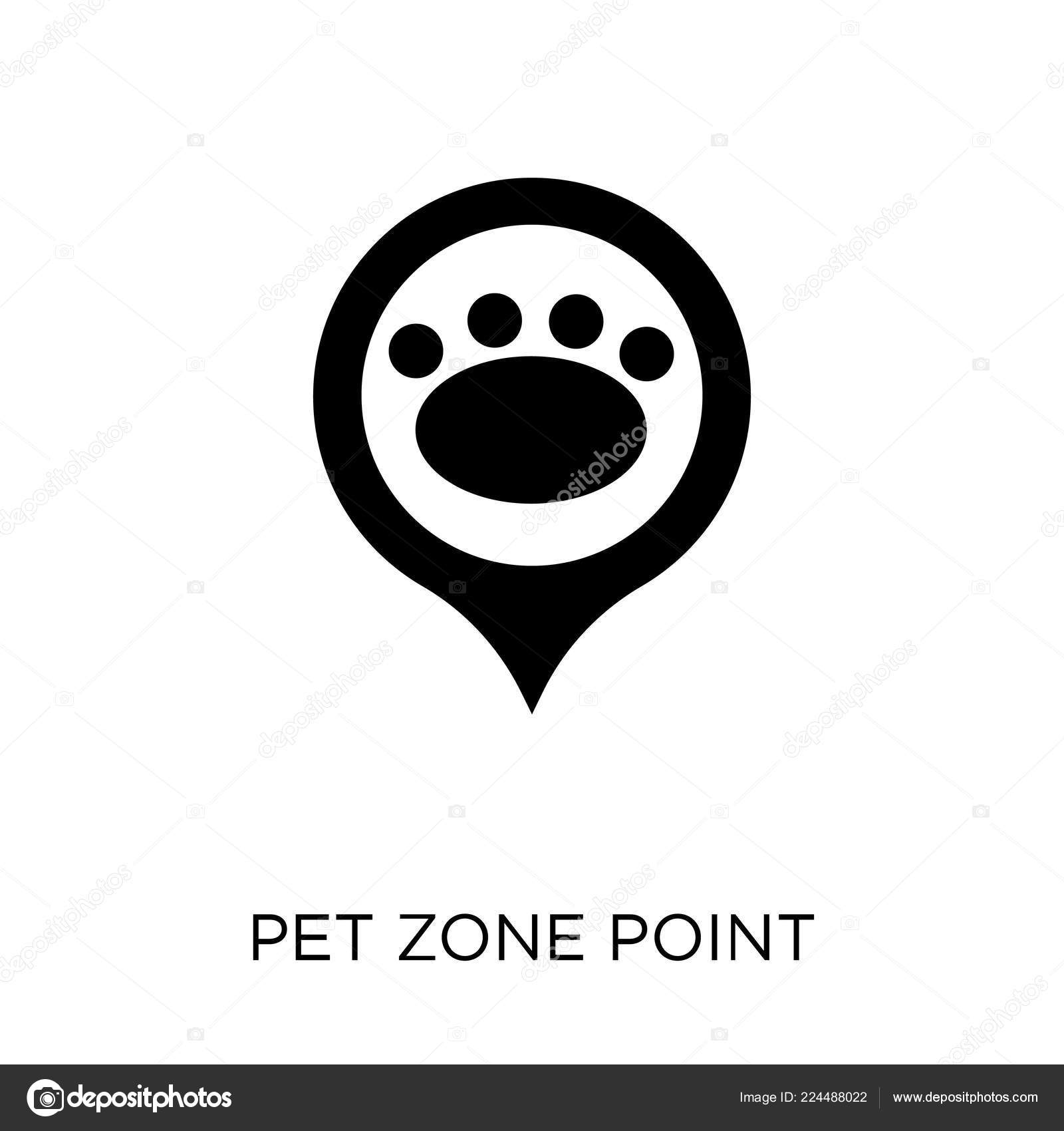 Pet Zone Point Icon Pet Zone Point Symbol Design Maps Stock Vector