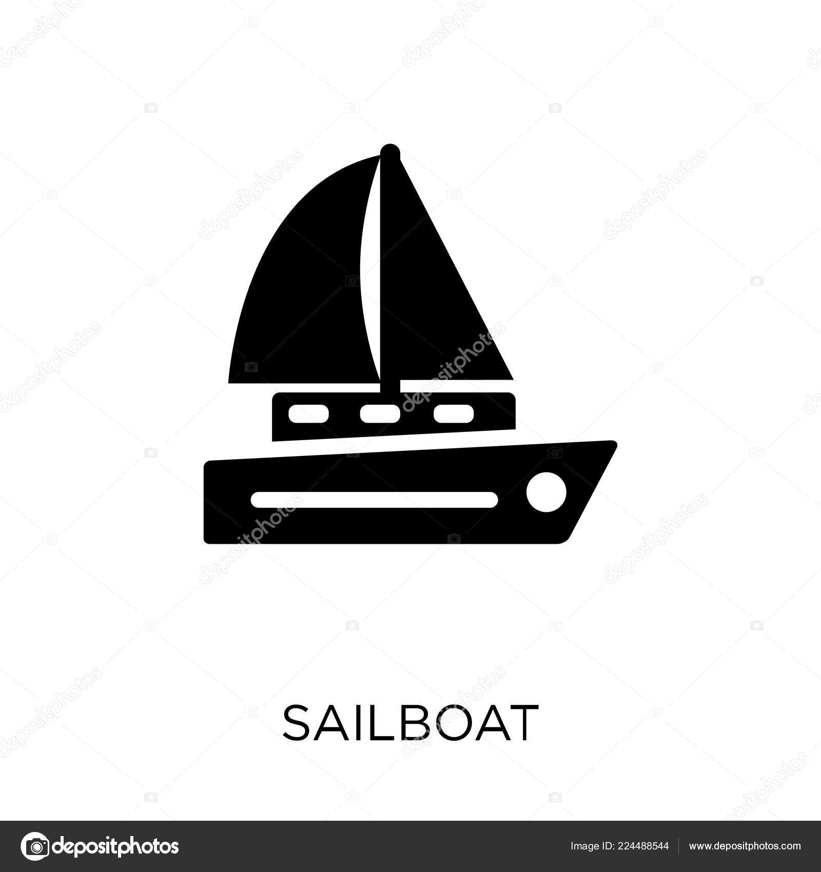 Icona Barca Vela Disegno Simbolo Dell Icona Della Barca Vela