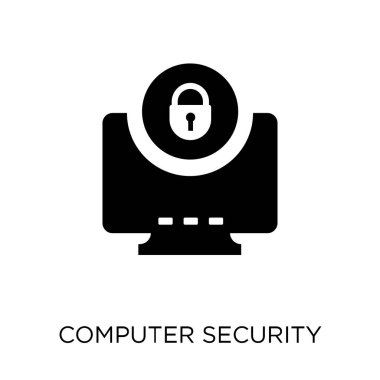 Bilgisayar güvenlik simgesi. Bilgisayar güvenlik sembolü tasarım Internet güvenlik koleksiyonundan. Basit öğe vektör çizim beyaz arka plan üzerinde.