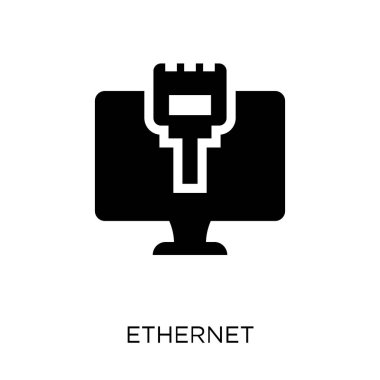 Ethernet simgesi. Ethernet sembolü tasarım ağ koleksiyonundan. Basit öğe vektör çizim beyaz arka plan üzerinde.