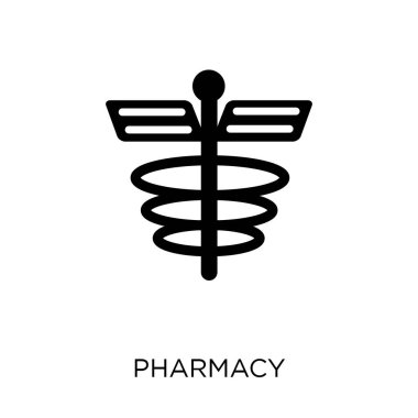 Eczane işareti simgesi. Eczane işareti simgesi tasarım haritalar ve konumlar koleksiyonundan. Basit öğe vektör çizim beyaz arka plan üzerinde.