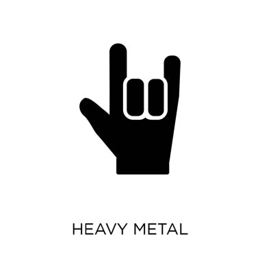 Heavy metal simgesi. Heavy metal simgesi tasarım müzik koleksiyonundan. Basit öğe vektör çizim beyaz arka plan üzerinde.