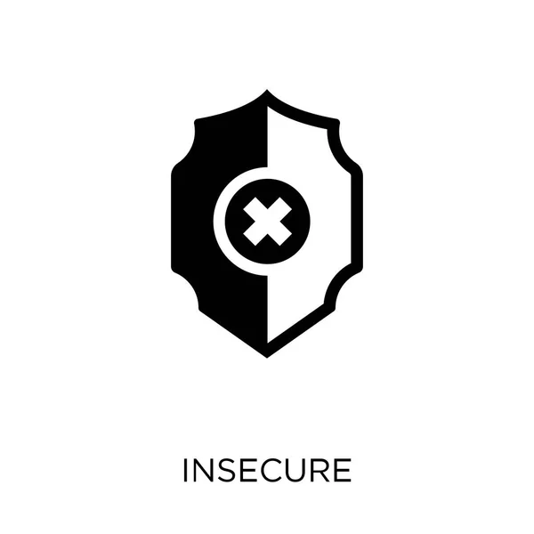 Icono Inseguro Diseño Símbolo Inseguro Colección Seguridad Internet Ilustración Simple — Vector de stock