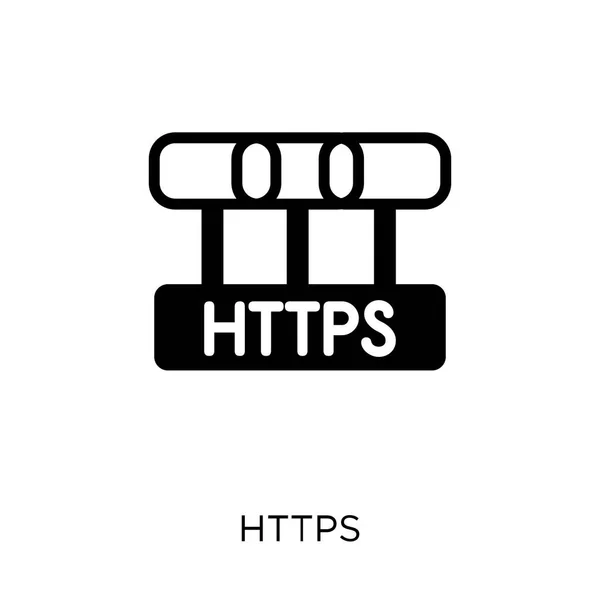 Https 从网络安全收藏的 Https 符号设计 简单的元素向量例证在白色背景 — 图库矢量图片