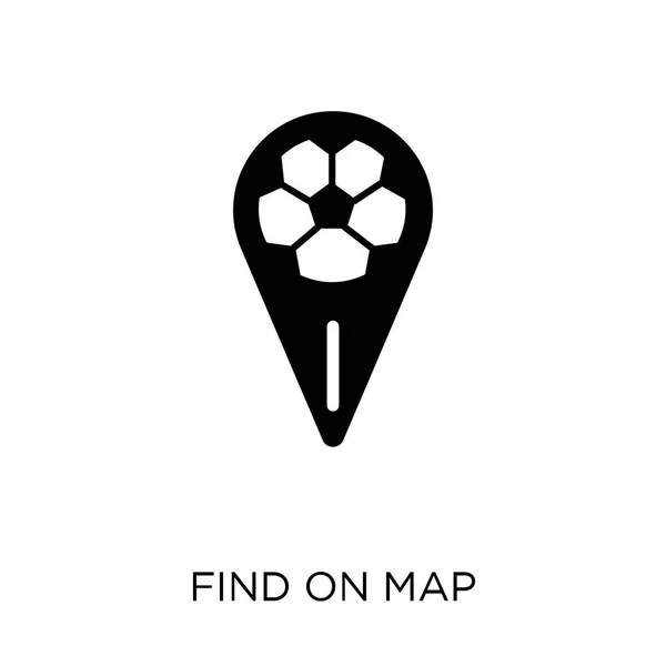 在地图上查找 从地图和位置集合中查找地图上的符号设计 简单的元素向量例证在白色背景 — 图库矢量图片