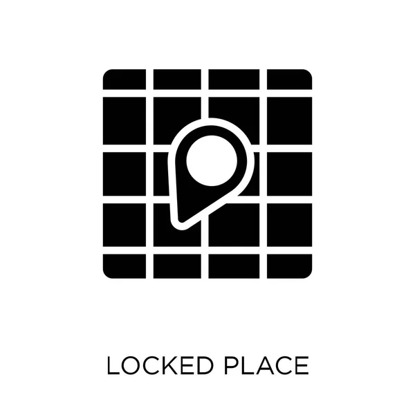 Locked Place Icono Locked Place Diseño Símbolo Mapas Ubicaciones Colección — Vector de stock